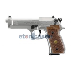 Beretta M92FS - Nickel with Walnut Grips